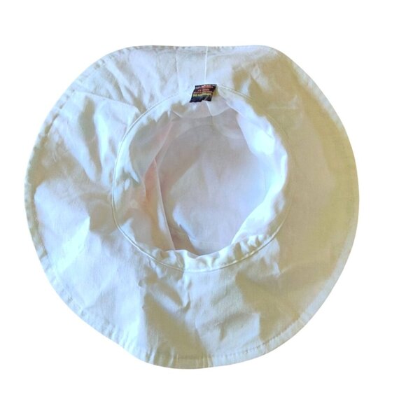 1970's Retro Groovy Orange Flower Cotton Hong Kong One Size Fits All Sun Hat EUC - Picture 8 of 9